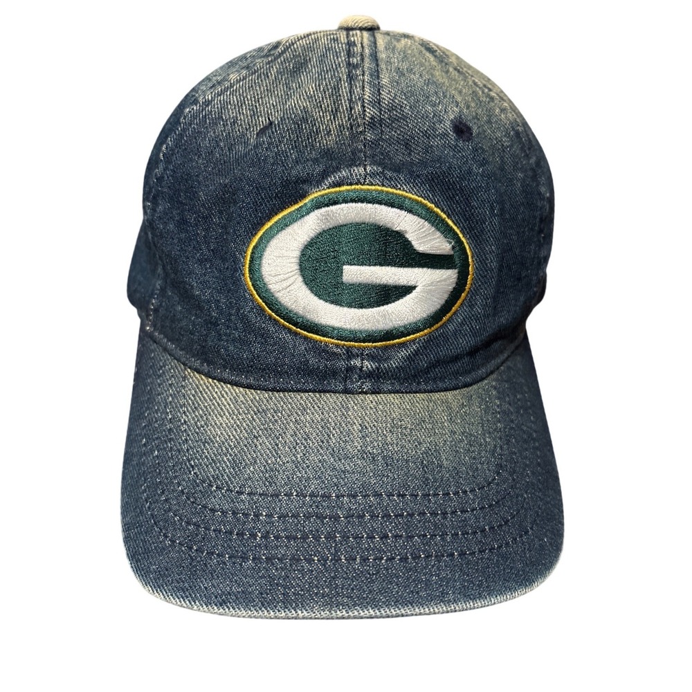 Vintage Reebok NFL Denim Green Bay Packers Adjustable Baseball Hat, One Size